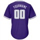 Custom Purple White-Gray Authentic Throwback Rib-Knit Baseball Jersey Shirt