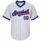 Custom White Royal Strip Royal-Red Authentic Throwback Rib-Knit Baseball Jersey Shirt