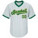 Custom White Kelly Green Strip Kelly Green-Gold Authentic Throwback Rib-Knit Baseball Jersey Shirt