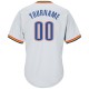 Custom White Blue-Orange Authentic Throwback Rib-Knit Baseball Jersey Shirt