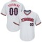 Custom White Navy-Red Authentic Throwback Rib-Knit Baseball Jersey Shirt