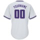 Custom White Purple-Gray Authentic Throwback Rib-Knit Baseball Jersey Shirt