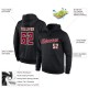 Custom Stitched Black Crimson-Cream Sports Pullover Sweatshirt Hoodie