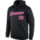 Custom Stitched Black Pink-White Sports Pullover Sweatshirt Hoodie