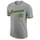 Custom Gray Green-Gold Performance T-Shirt