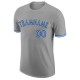 Custom Gray White-Royal Performance T-Shirt