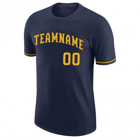 Custom Navy Gold Performance T-Shirt