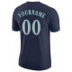 Custom Navy Gray-Aqua Performance T-Shirt