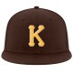 Custom Brown Gold-White Stitched Adjustable Snapback Hat