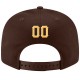 Custom Brown Gold-White Stitched Adjustable Snapback Hat