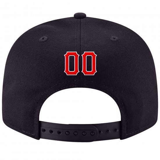 Custom Navy Red-White Stitched Adjustable Snapback Hat