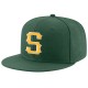 Custom Green Gold-White Stitched Adjustable Snapback Hat