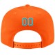 Custom Orange Aqua-White Stitched Adjustable Snapback Hat