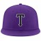 Custom Purple Black-White Stitched Adjustable Snapback Hat