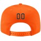 Custom Orange Black-Old Gold Stitched Adjustable Snapback Hat