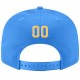 Custom Powder Blue Gold-White Stitched Adjustable Snapback Hat