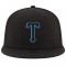 Custom Black Black-Powder Blue Stitched Adjustable Snapback Hat