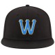 Custom Navy Powder Blue-Gold Stitched Adjustable Snapback Hat