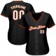 Custom Black White-Orange Authentic Baseball Jersey