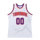 Custom White Purple-Orange Authentic Throwback Basketball Jersey