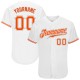 Custom White Orange-Gray Authentic Baseball Jersey