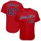 Custom Red Navy-White Authentic Baseball Jersey