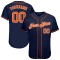 Custom Navy Orange-White Authentic Baseball Jersey