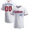 Custom White Royal Strip Red-Royal Authentic American Flag Fashion Baseball Jersey