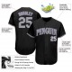 Custom Black Gray-Purple Authentic Baseball Jersey