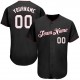 Custom Black White-Crimson Authentic Baseball Jersey