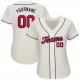 Custom Cream Red-Navy Authentic Baseball Jersey