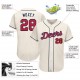 Custom Cream Red-Navy Authentic Baseball Jersey