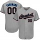 Custom Gray Black-Light Blue Authentic Baseball Jersey