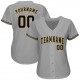 Custom Gray Navy-Old Gold Authentic Baseball Jersey