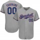 Custom Gray Royal-Red Authentic Baseball Jersey