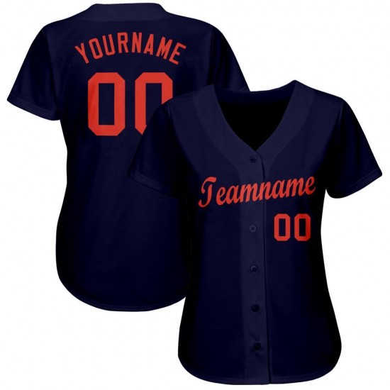 Custom Navy Orange Baseball Jersey