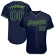 Custom Navy Navy-Neon Green Authentic Baseball Jersey