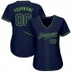 Custom Navy Navy-Neon Green Authentic Baseball Jersey