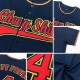 Custom Navy Orange Authentic Baseball Jersey