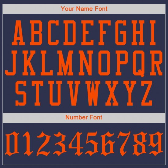 Custom Navy Orange Authentic Baseball Jersey