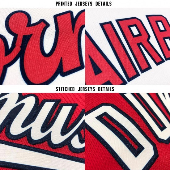 Custom Red Navy-Old Gold Baseball Jersey