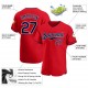 Custom Red Navy-White Authentic Baseball Jersey