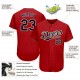 Custom Red Navy-Old Gold Authentic Baseball Jersey