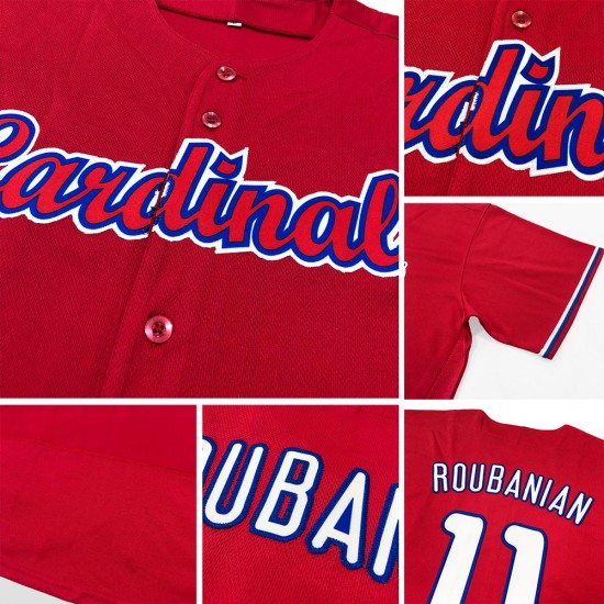 Custom Red Red-Navy Authentic Baseball Jersey