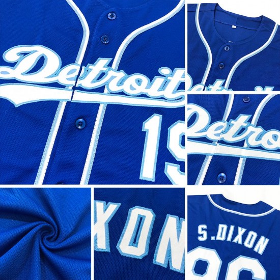 Custom Royal White-Light Blue Authentic Baseball Jersey