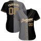 Custom Black Old Gold-Gray Authentic Split Fashion Baseball Jersey