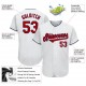 Custom White Red-Navy Authentic Baseball Jersey