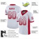 Custom White Red-Gray Mesh Drift Fashion Football Jersey