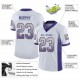 Custom White Purple-Old Gold Mesh Drift Fashion Football Jersey