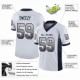 Custom White Navy-Old Gold Mesh Drift Fashion Football Jersey